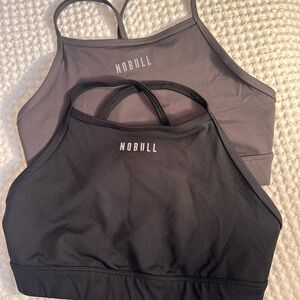 NOBULL Women’s High-Neck Sports Bras - Black & Gray Green